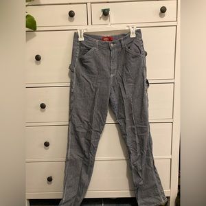 Dickies High Waisted Carpenter Pants in Hickory Stripe Size 25